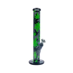 Fire-Flow x Black Leaf Glass Bong Green – 40cm - Image 1