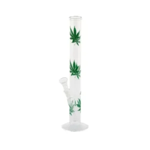 Greenline Glass Bong With Leaf - Image 1
