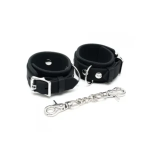 Narrow silicone cuffs with carabiner hooks Black - Image 3