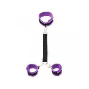Soft Bondage Collar with Handcuffs Black - Image 3