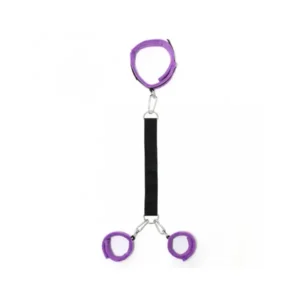 Soft Bondage Collar with Handcuffs Black - Image 2