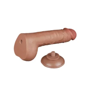 LoveToy Sliding Skin Dildo 24 cm Ø 4.3 cm Brown - Image 2