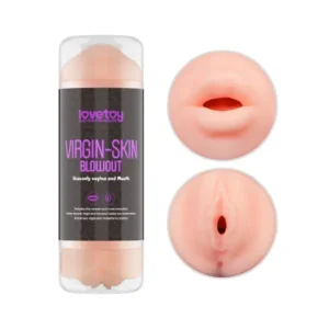 LoveToy Virgin-Skin Blowout Double Side Stroker Vagina and Mouth - Image 1