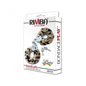 Police Handcuffs with fur in leopard print - Image 2