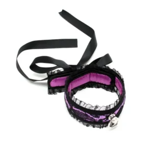 Bondage Play Satin Look Collar One Size Purple - Image 2