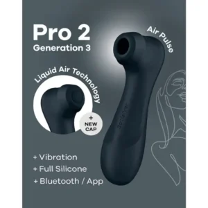 Satisfyer Pro 2 Generation 3 Air Pulse Vibrator Black - Image 3